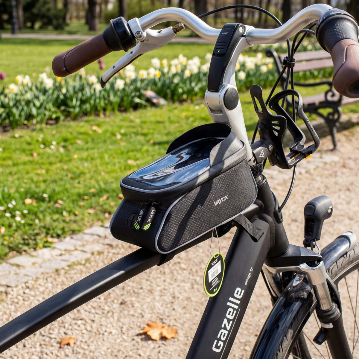 Fahrradtasche für den Rahmen mit Handyfach, Vayox VA0450 1.2L, Schwarz