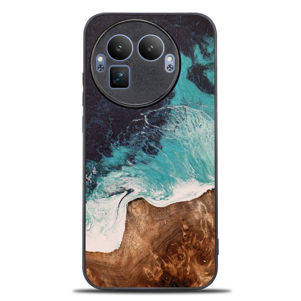 Holzhülle für Realme GT 8 Pro, Bewood Unique Dream Island, Blau-Braun