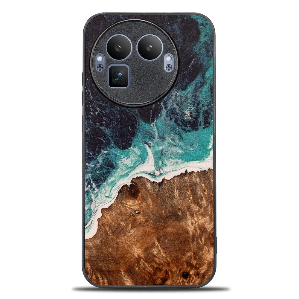 Holzhülle für Realme GT 8 Pro, Bewood Unique Dream Island, Blau-Braun