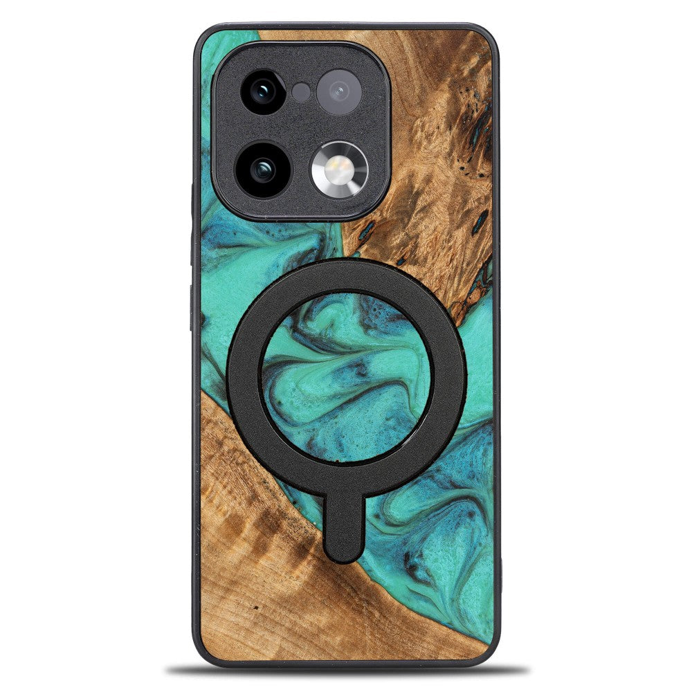 Holzhülle für Realme 16 Pro 5G, Bewood Unique Turquoise für MagSafe