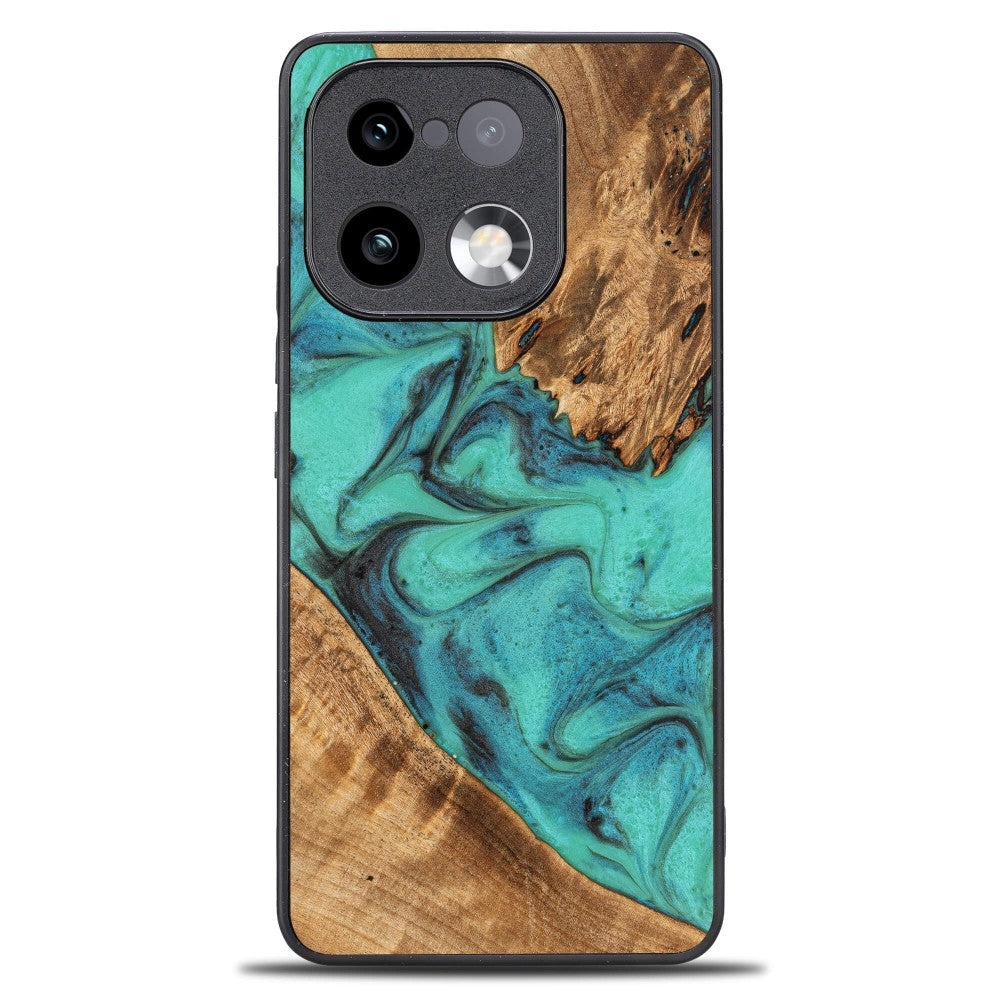 Holzhülle für Realme 16 Pro Plus 5G, Bewood Unique Turquoise