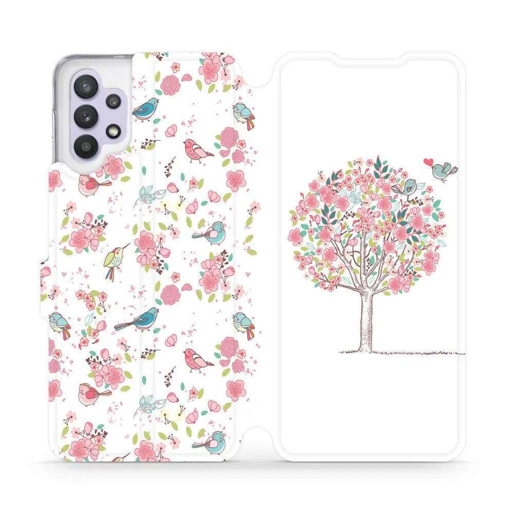 Handyhülle mit klappe für Galaxy A32 5G, Mobiwear Book, Rosa Hain