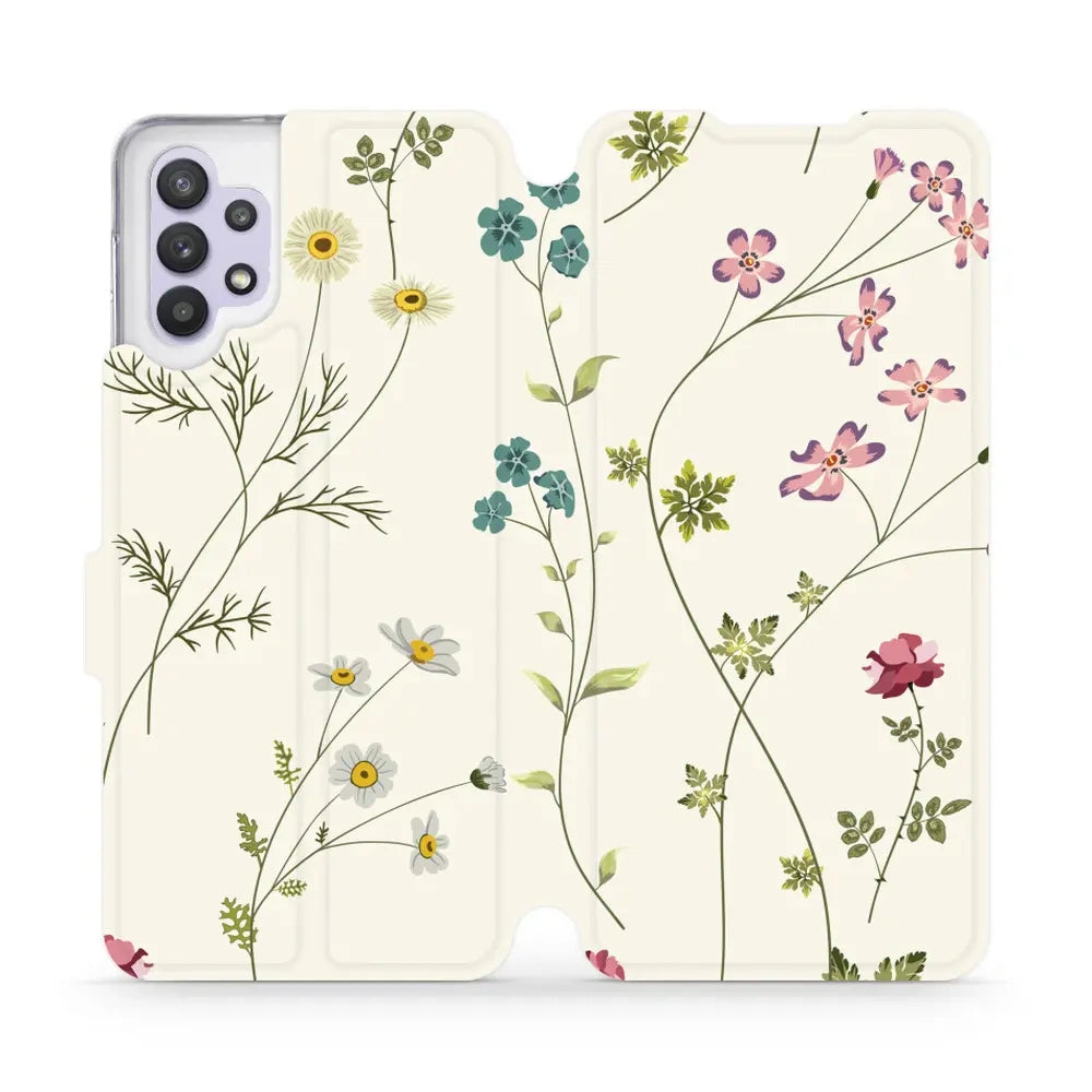 Handyhülle mit klappe für Galaxy A32 5G, Mobiwear Book, Feldblumen