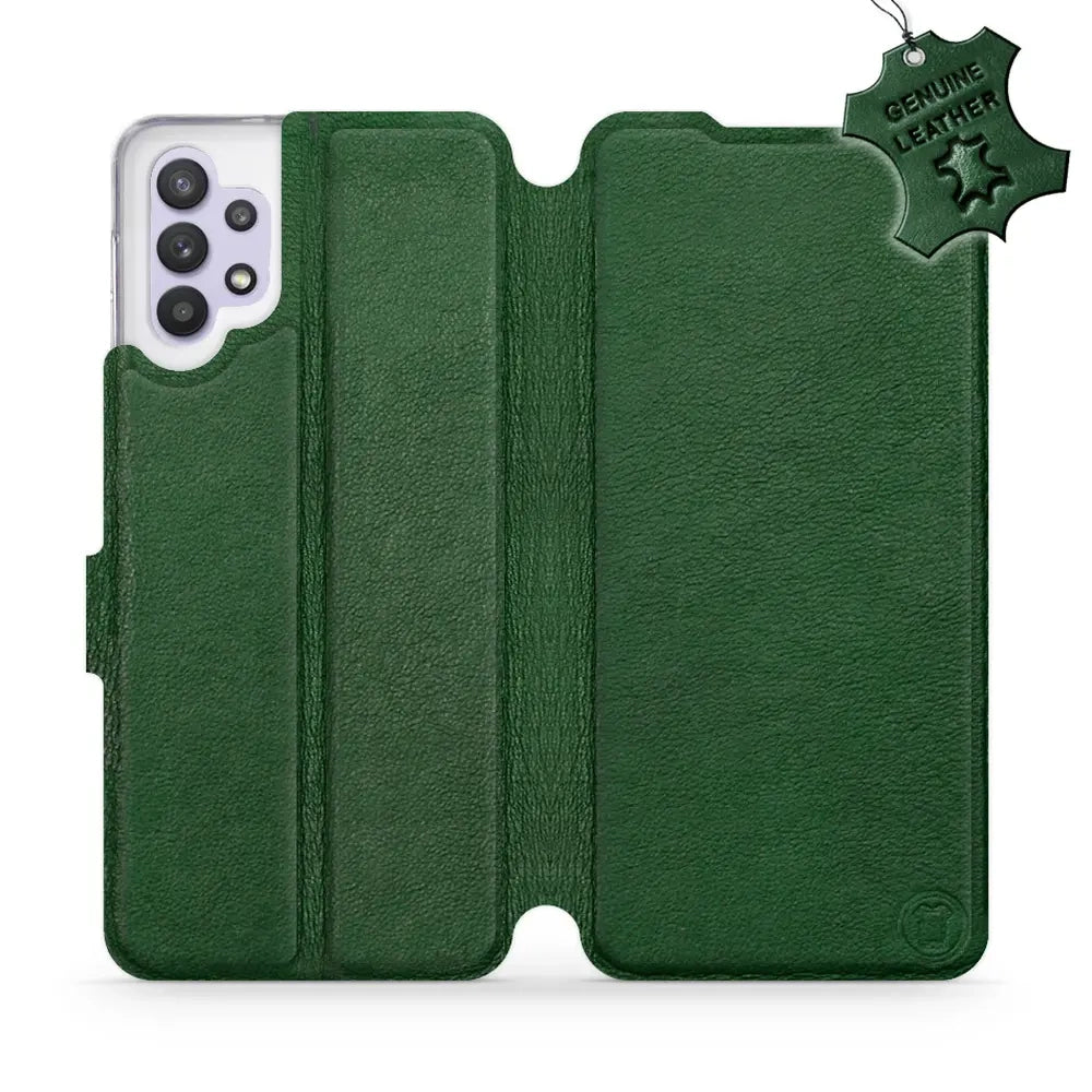 Echtleder Handyhülle für Galaxy A32 5G, Mobiwear Leather, Grün