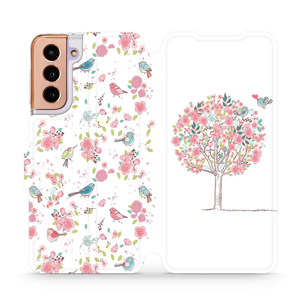 Handyhülle mit klappe für Galaxy S21, Mobiwear Book, Rosa Hain