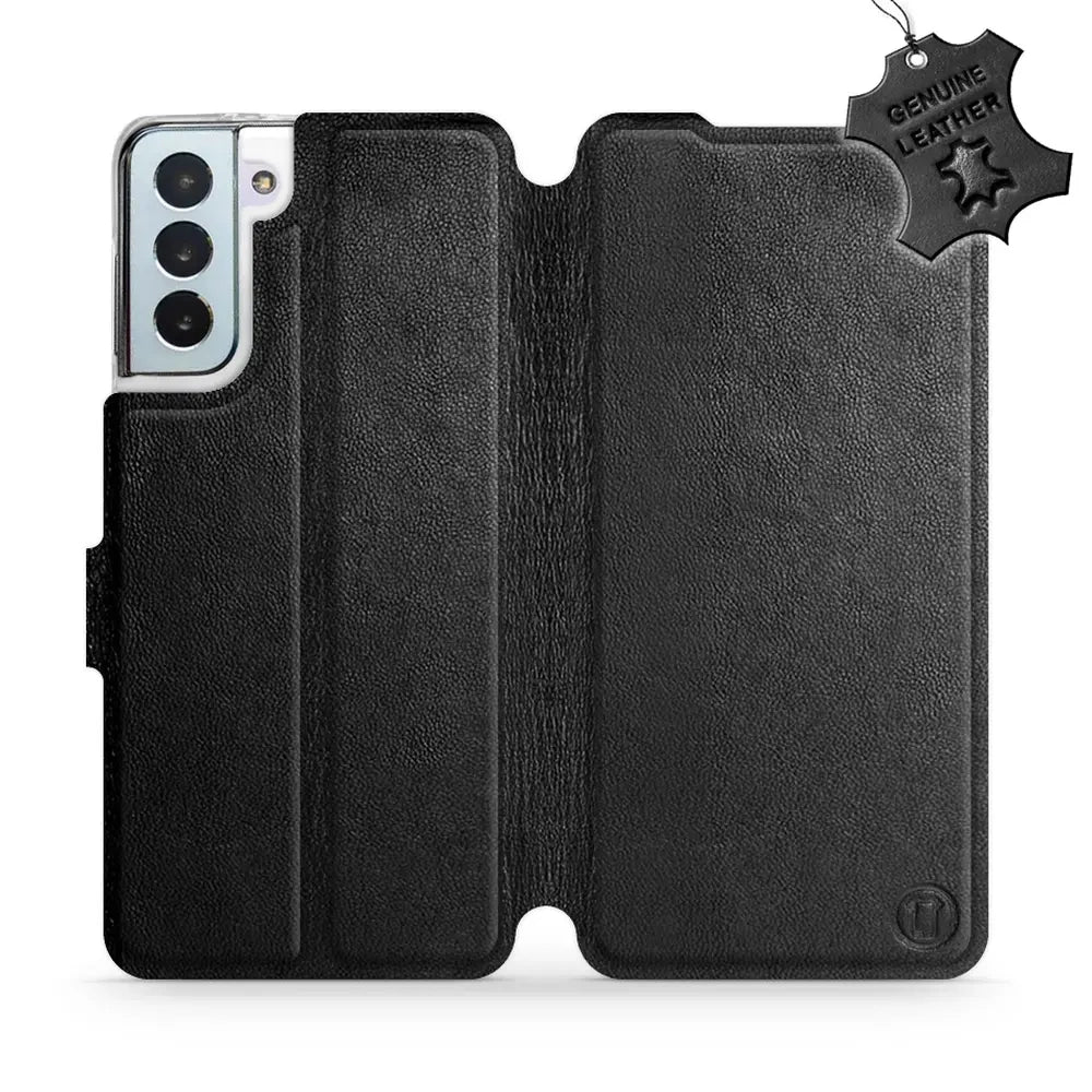 Echtleder Handyhülle für Galaxy S21 Plus, Mobiwear Leather, Schwarz