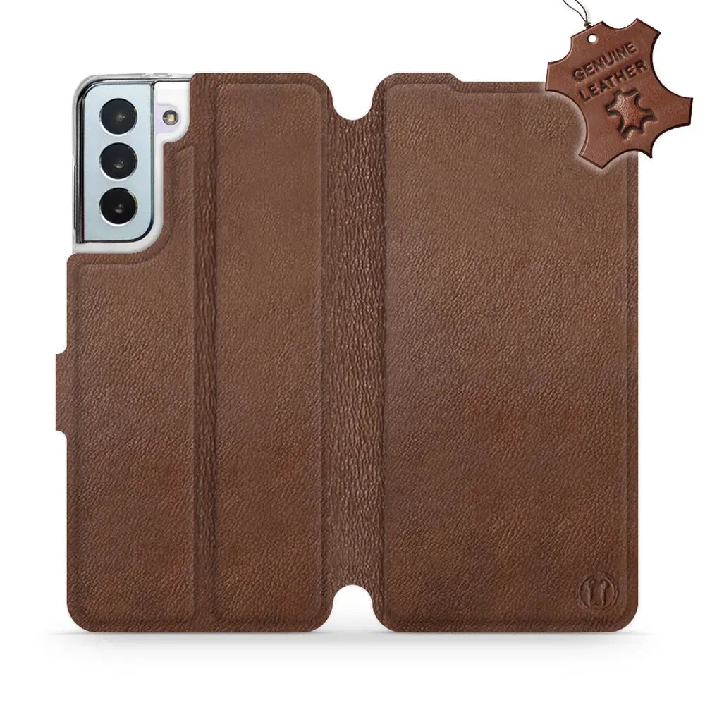Echtleder Handyhülle für Galaxy S21 Plus, Mobiwear Leather, Braun