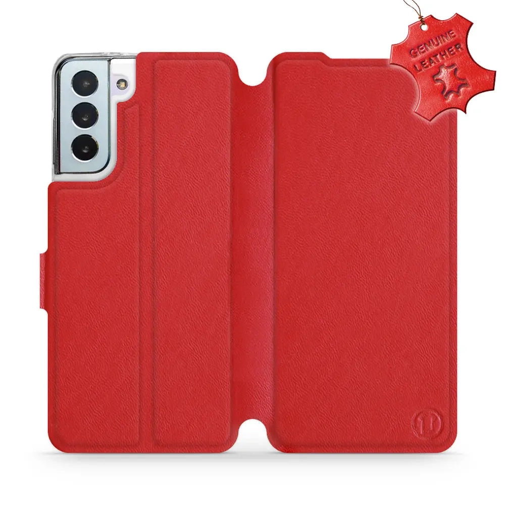 Echtleder Handyhülle für Galaxy S21 Plus, Mobiwear Leather, Rot
