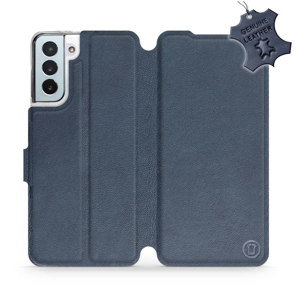 Echtleder Handyhülle für Galaxy S21 Plus, Mobiwear Leather, Dunkelblau