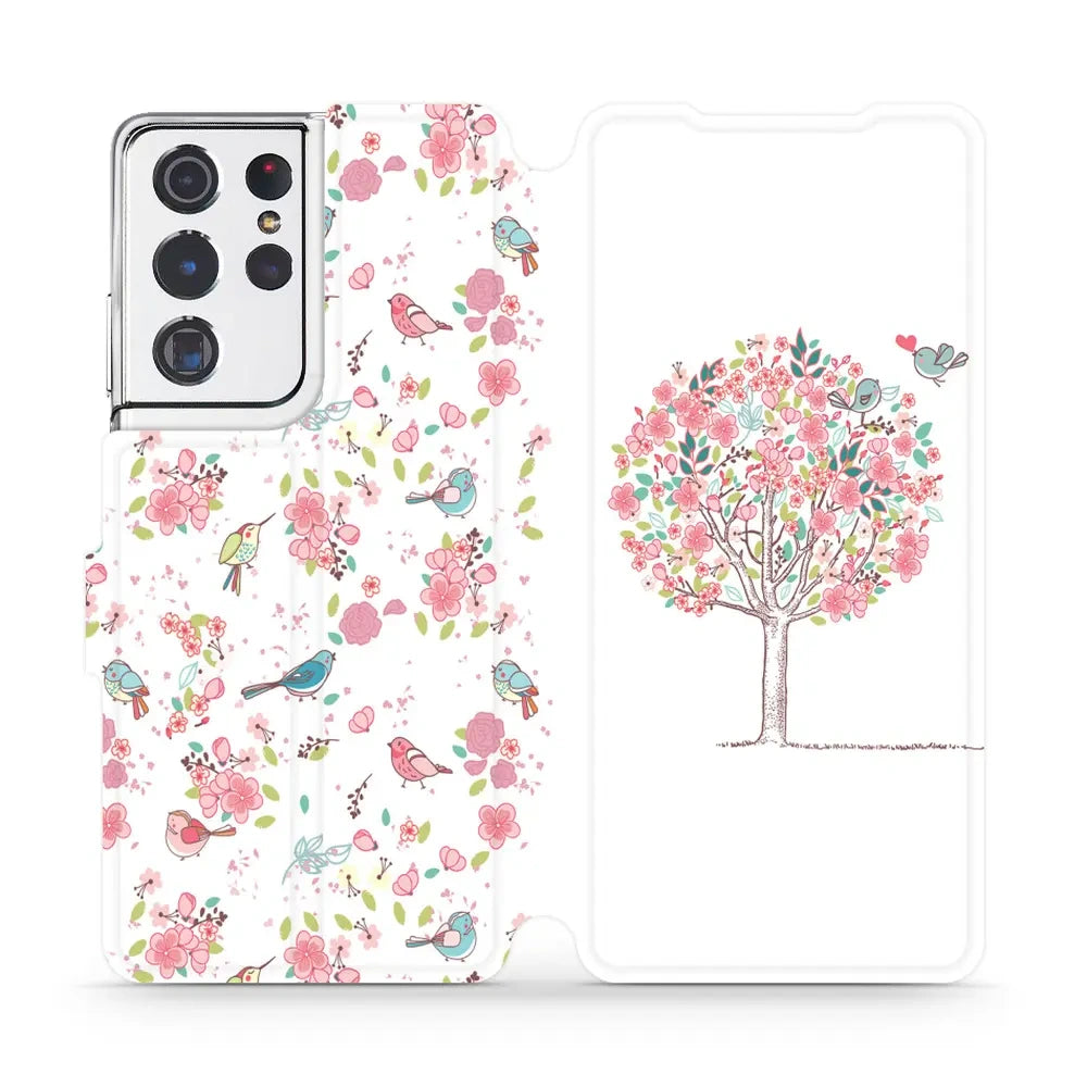Handyhülle mit klappe für Galaxy S21 Ultra, Mobiwear Book, Rosa Hain