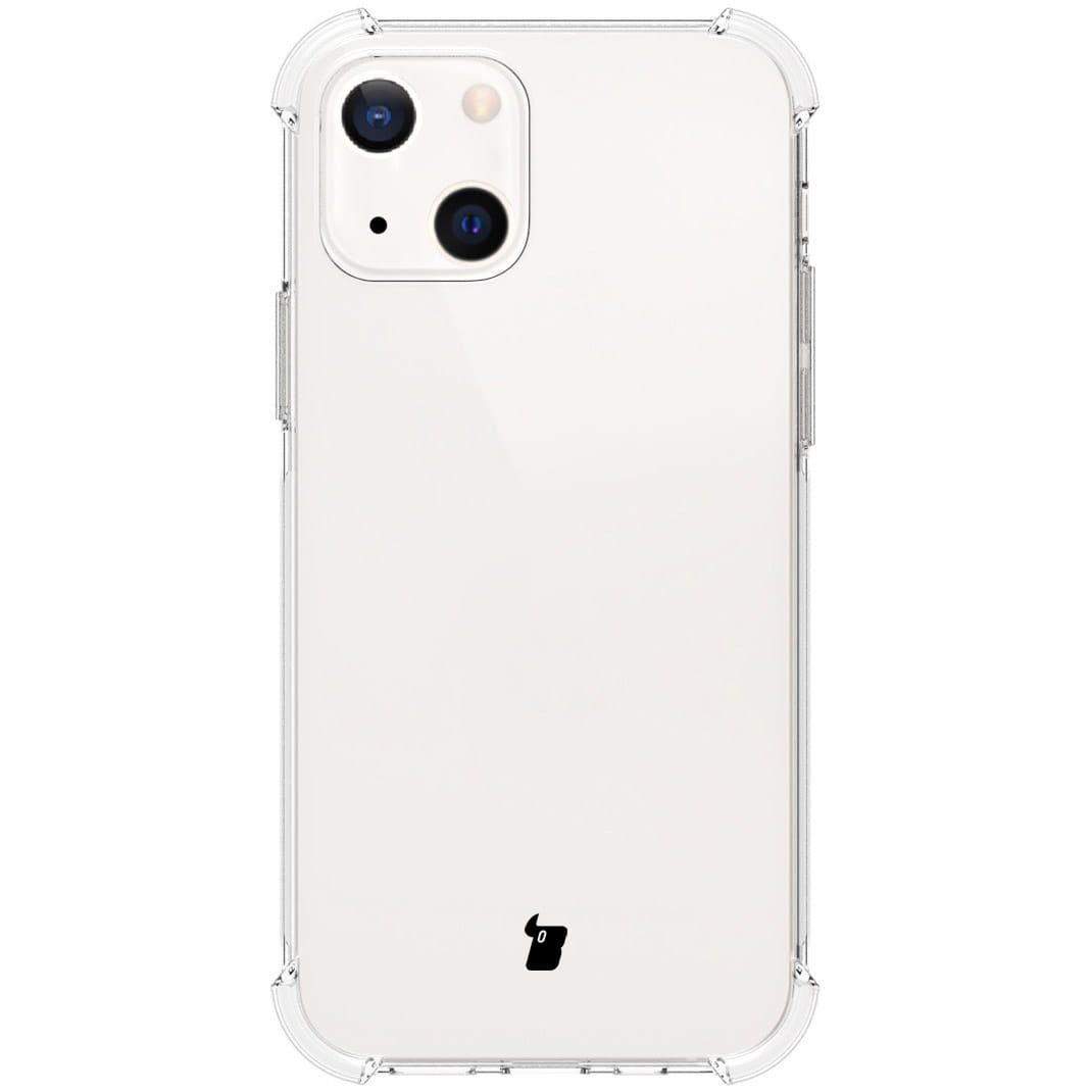 Schutzhülle + 2x Glas + Kameraschutz Bizon Case Clear für iPhone 13, Transparent