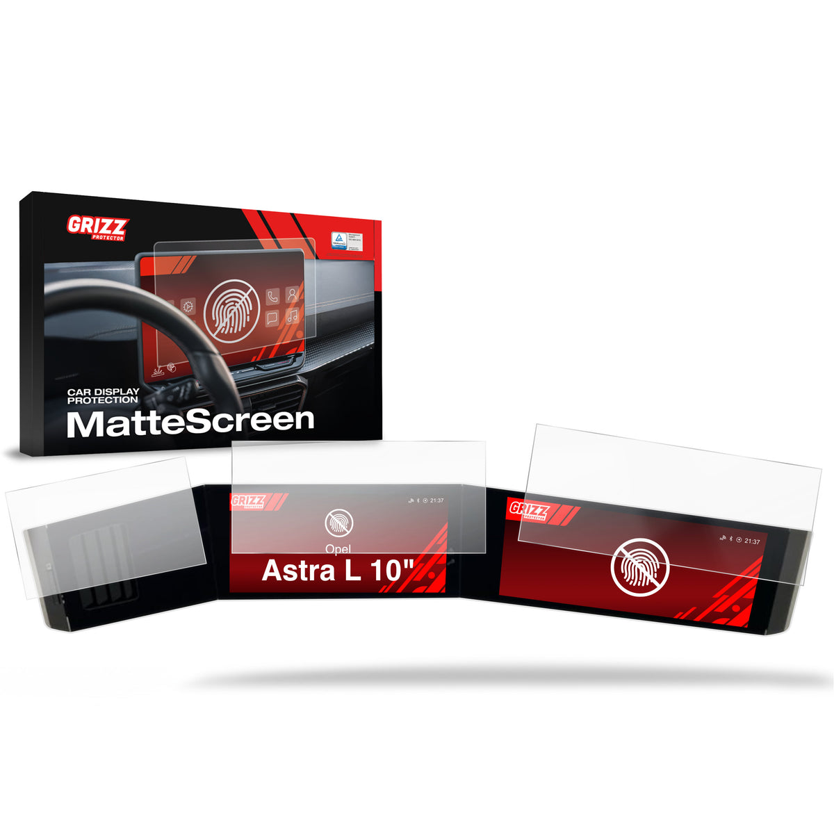 Matte Autodisplayfolie 3in1 für Opel Astra L Pure Panel 10" (2021-2026), Grizz Protector