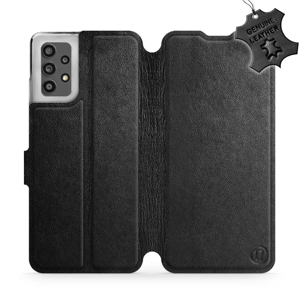 Echtleder Handyhülle für Galaxy A32 4G, Mobiwear Leather, Schwarz