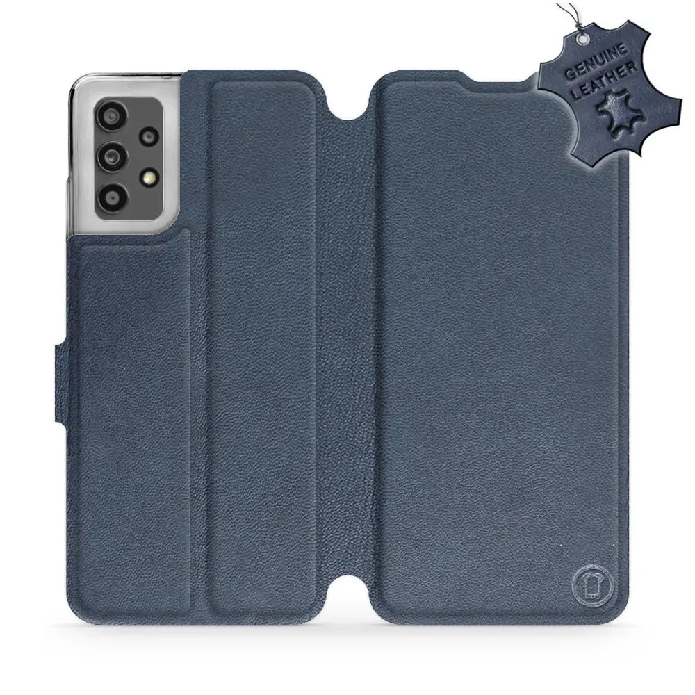 Echtleder Handyhülle für Galaxy A32 4G, Mobiwear Leather, Dunkelblau