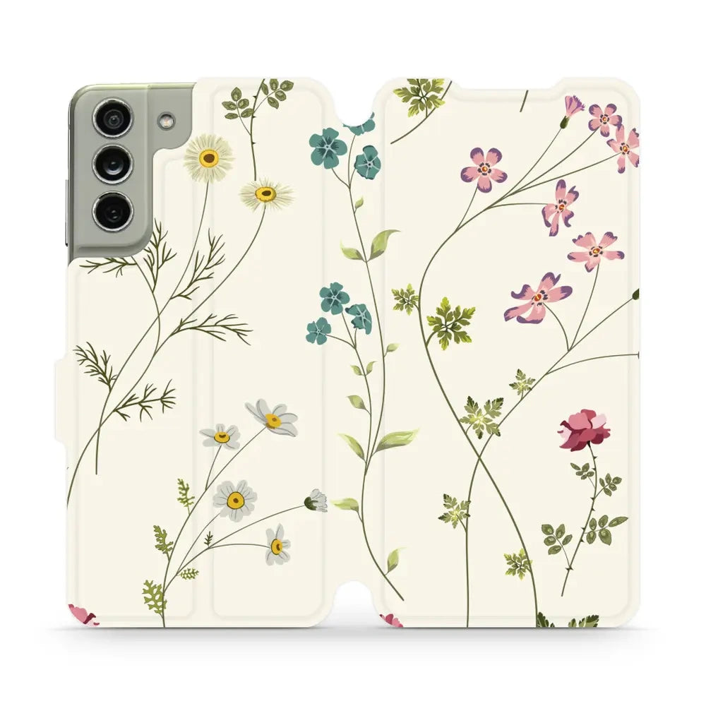 Handyhülle mit klappe für Galaxy S21 FE, Mobiwear Book, Feldblumen
