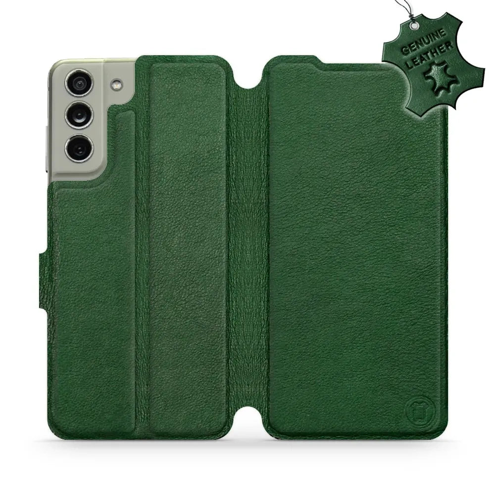 Echtleder Handyhülle für Galaxy S21 FE, Mobiwear Leather, Grün