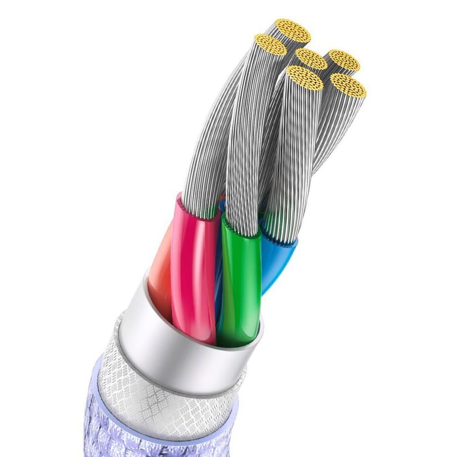 Kabel Baseus Crystal Shine 100W 5A USB-A für USB-C 2m, Violett