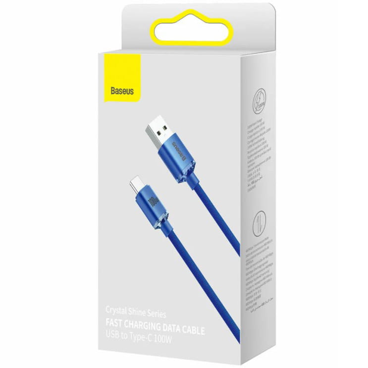 Kabel Baseus Crystal Shine 100W 5A USB-A für USB-C 2m, Blau