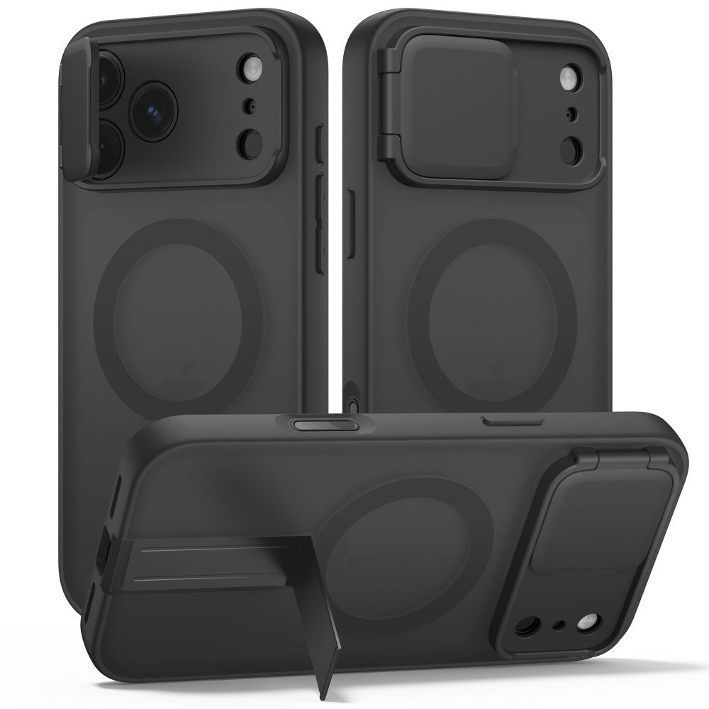 Handyhülle mit Kameraabdeckung für iPhone 18 Pro Max / 17 Pro Max, Tech-Protect Kevlar Aura mit MagSafe, Getönt-Schwarz (1/6)