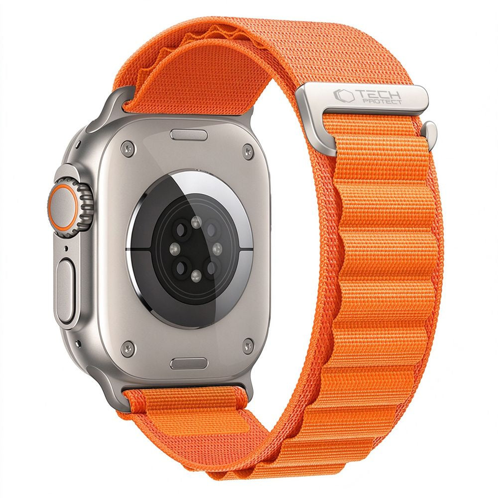 Armband für Apple Watch 49/46/45/44 mm, Tech Protect Nylon Pro, Orange (1/8)