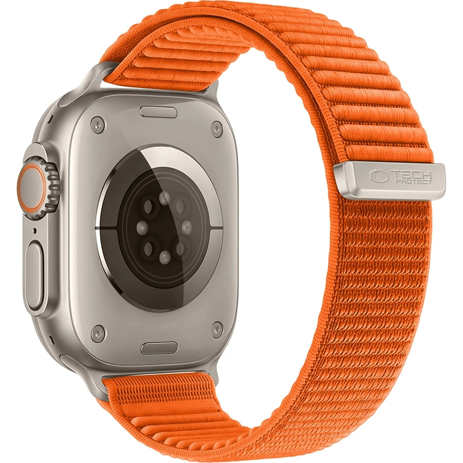 Armband für Apple Watch 44/45/46/49 mm, Tech Protect Nylon Pro, Orange (1/8)