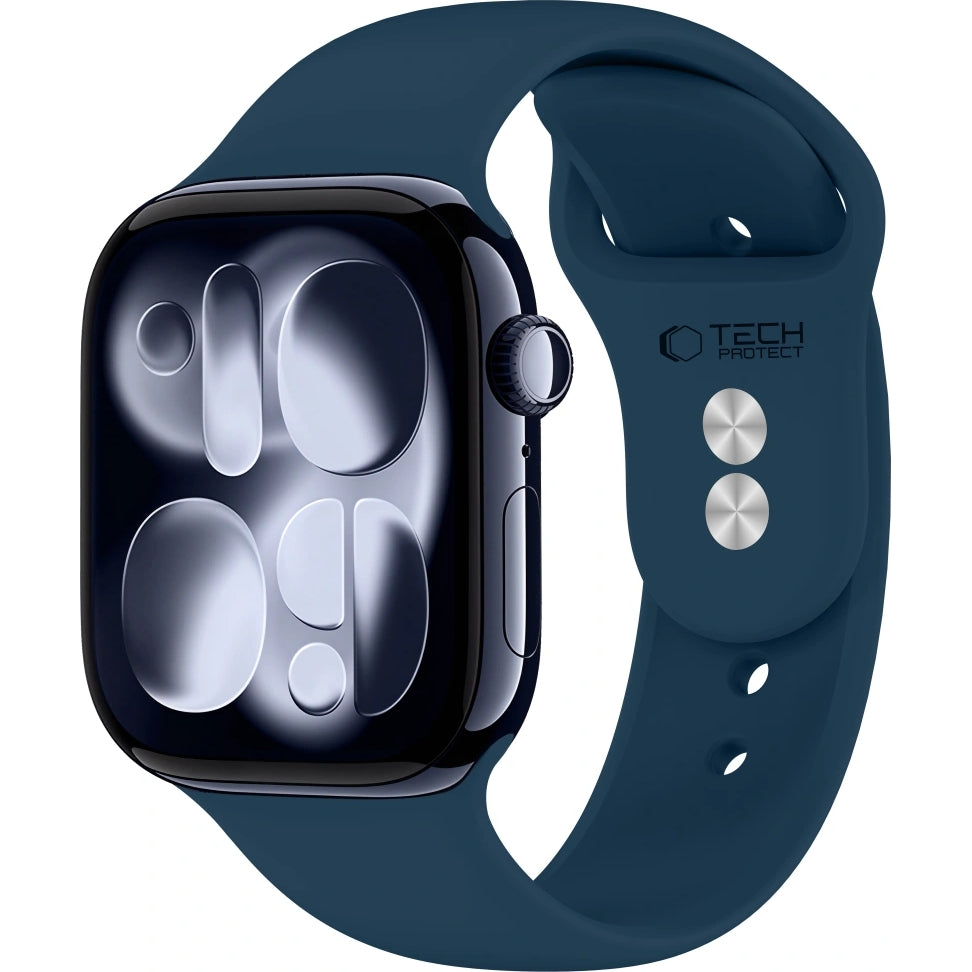 Armband für Apple Watch 49/46/45/44 mm, Tech-Protect Silicone, Dunkelblau (1/9)