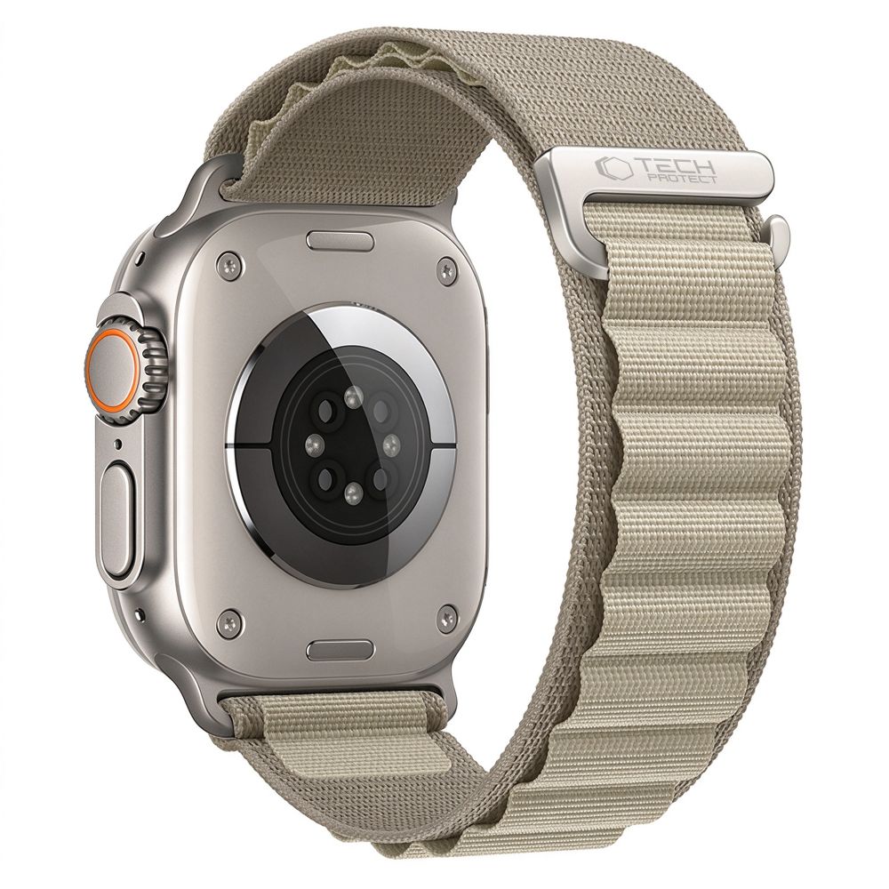Armband für Apple Watch 49/46/45/44 mm, Tech Protect Nylon Pro, Titan/Olive (1/8)