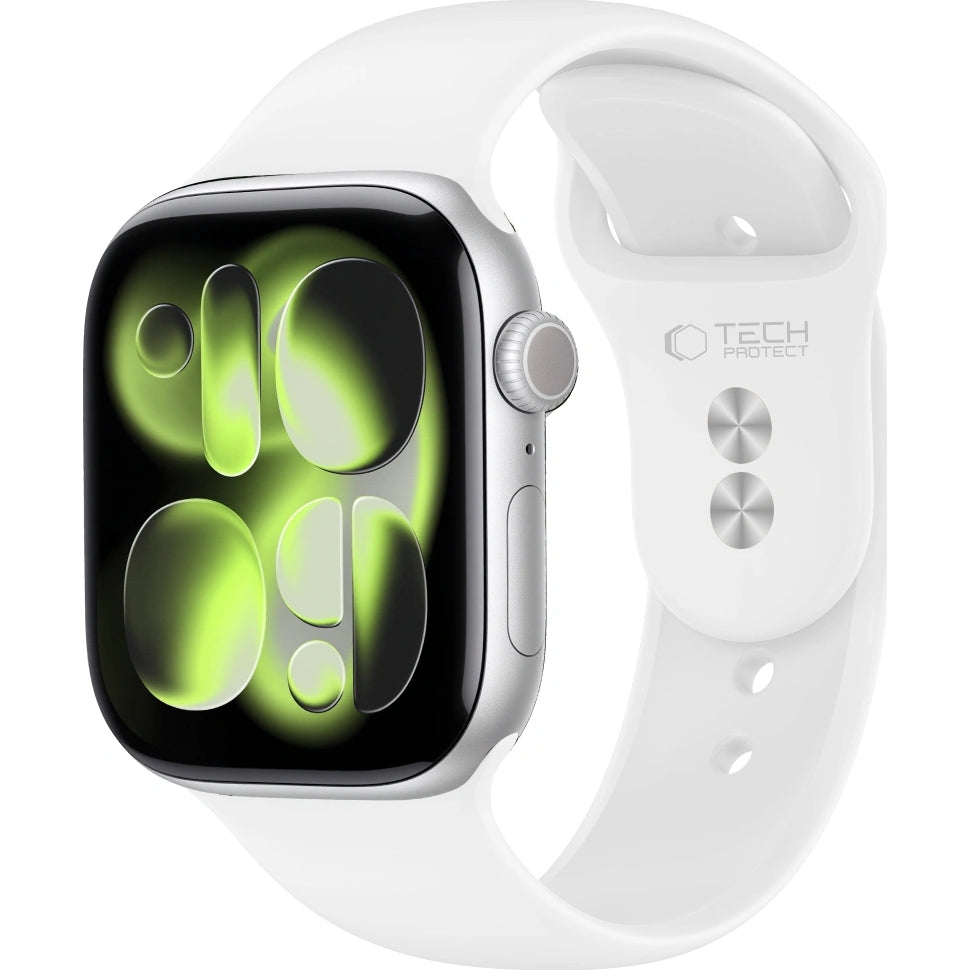 Armband für Apple Watch 42/41/40/38 mm, Tech-Protect Silicone, Weiß (1/9)