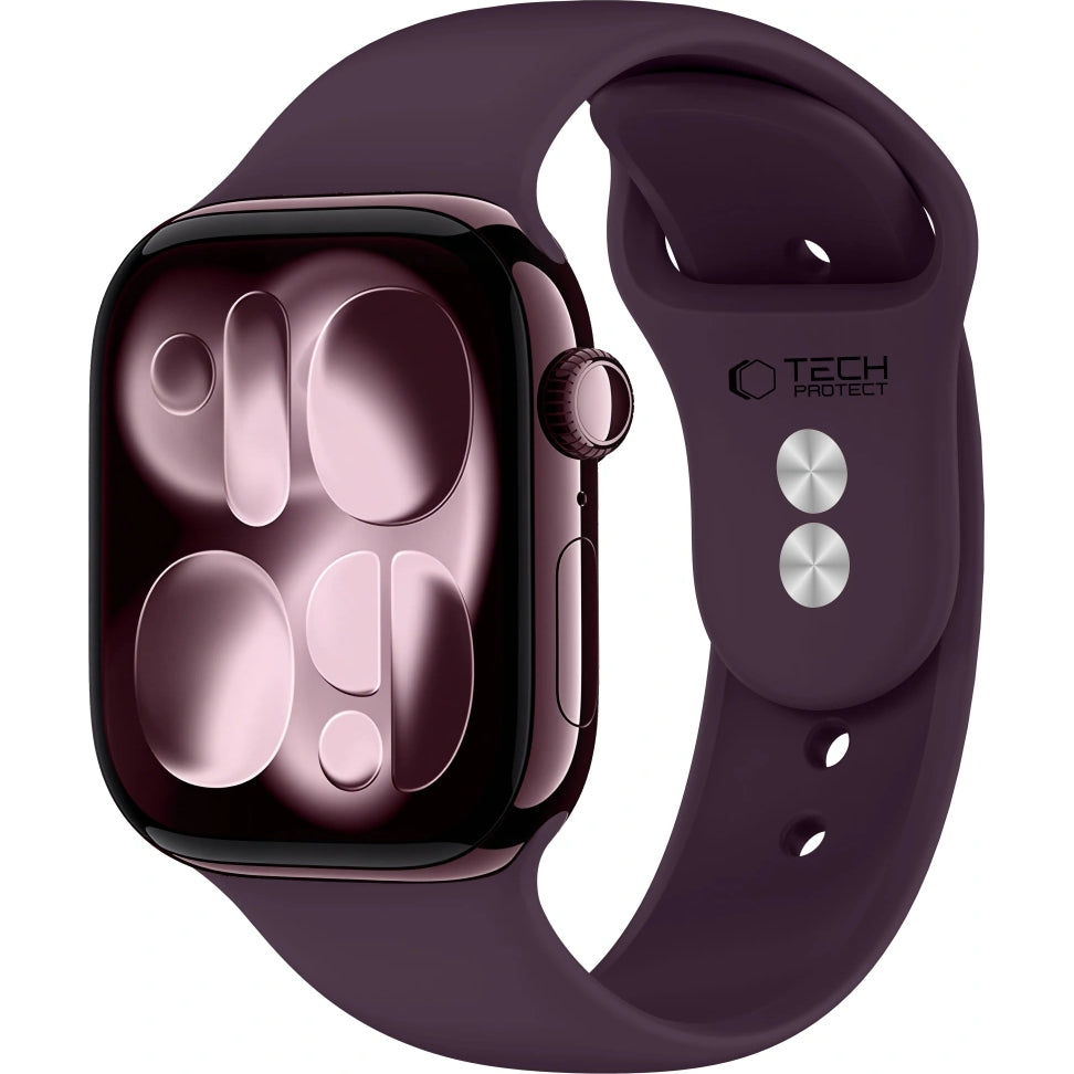 Armband für Apple Watch 49/46/45/44 mm, Tech-Protect Silicone, Burgunderrot (1/9)