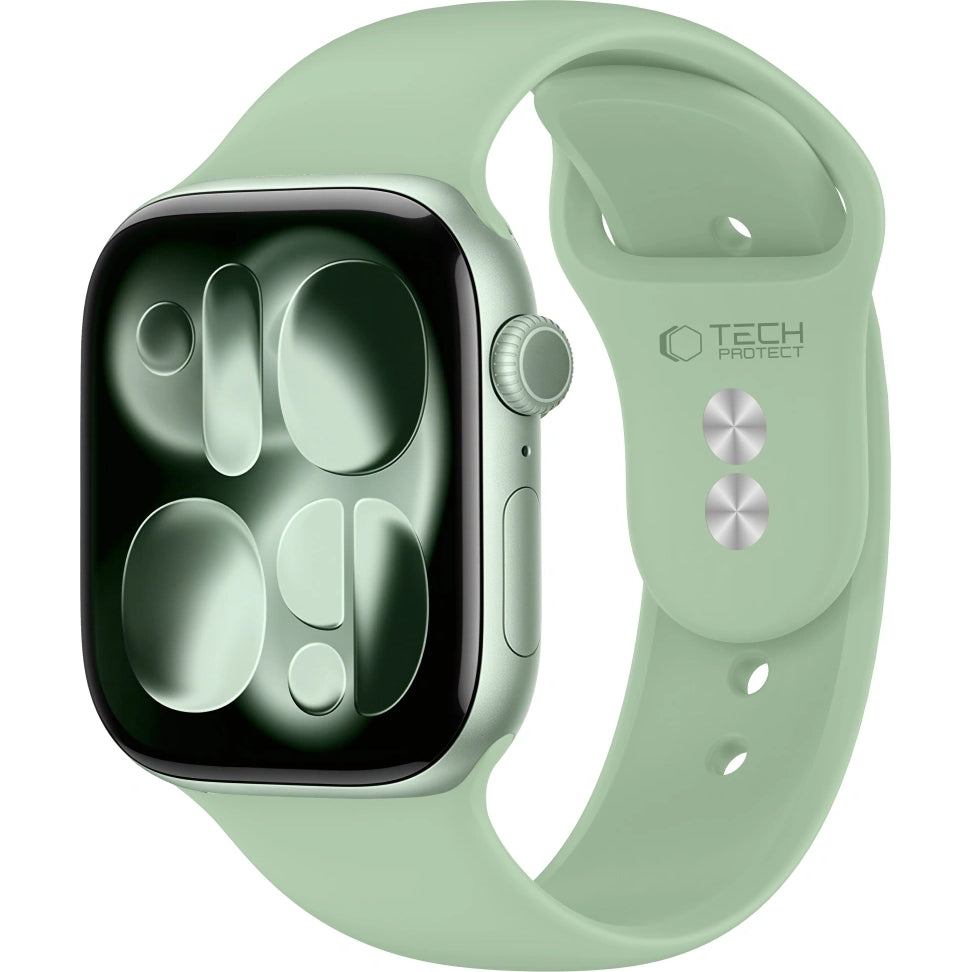 Armband für Apple Watch 42/41/40/38 mm, Tech-Protect Silicone, Pistazienfarben (1/10)