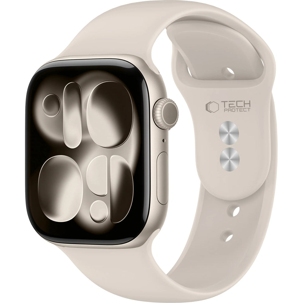 Armband für Apple Watch 49/46/45/44 mm, Tech-Protect Silicone, Beige (1/9)