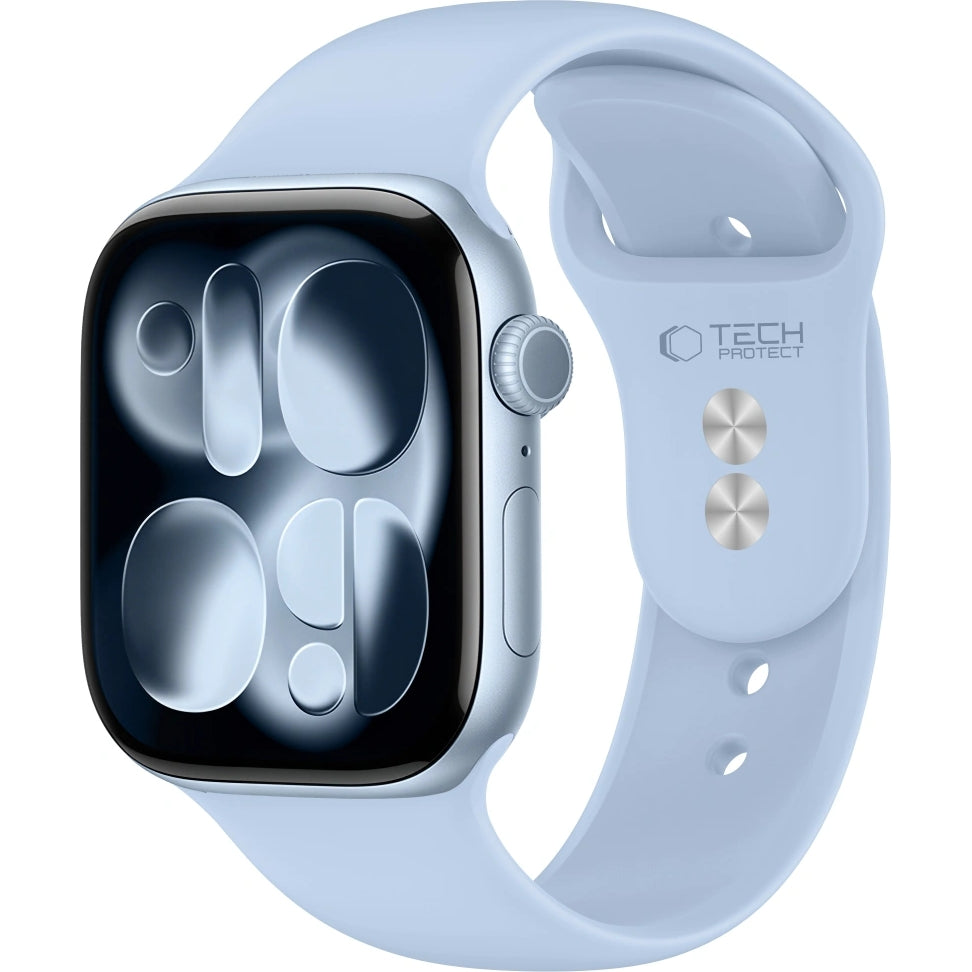 Armband für Apple Watch 42/41/40/38 mm, Tech-Protect Silicone, Hellblau (1/9)