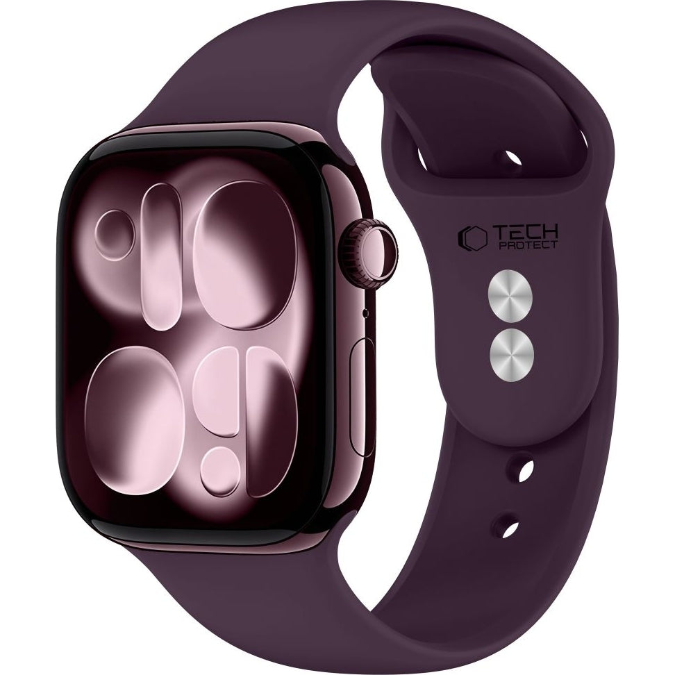 Armband für Apple Watch 42/41/40/38 mm, Tech-Protect Silicone, Burgunderrot (1/9)