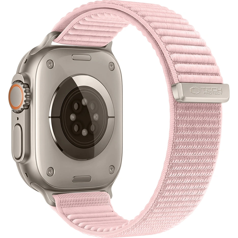 Armband für Apple Watch 44/45/46/49 mm, Tech Protect Nylon Pro, Puderrosa (1/7)