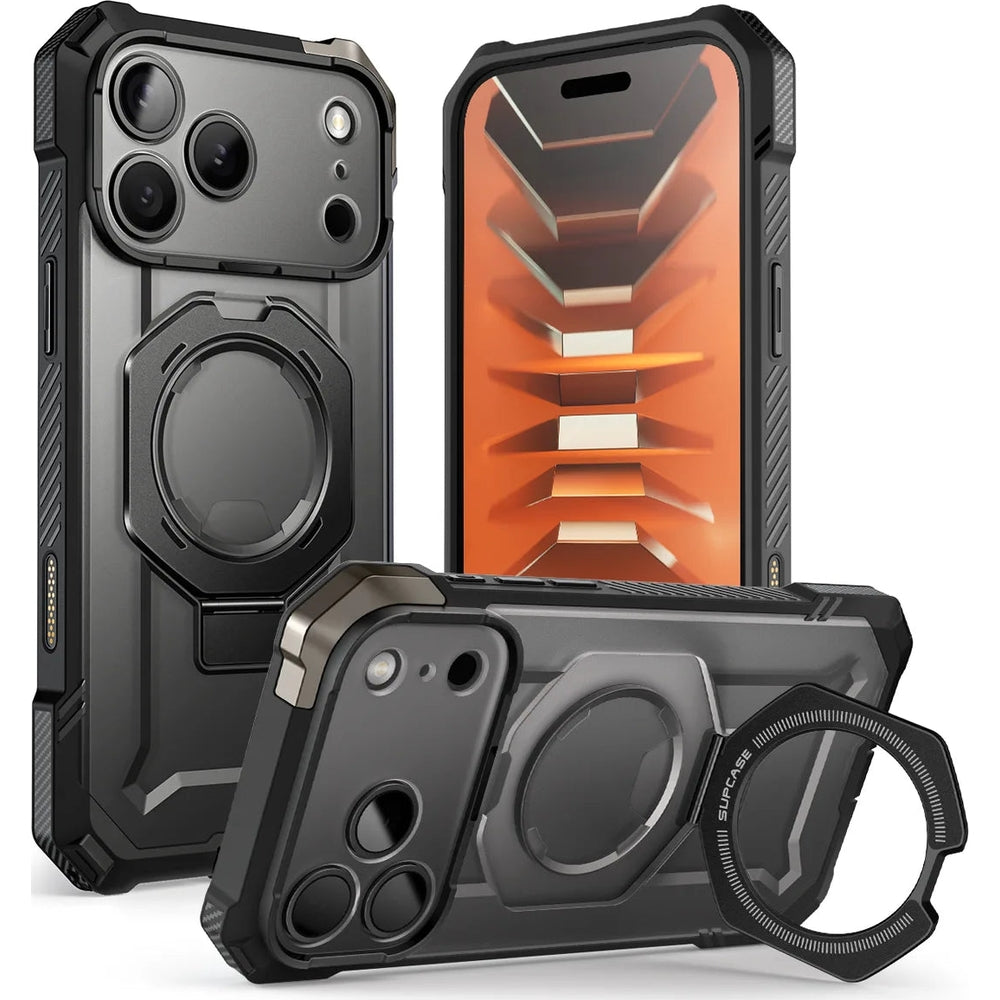 Handyhülle für iPhone 18 Pro / 17 Pro, Supcase UB Grip Mag mit MagSafe, Transparent und Schwarz (1/8)