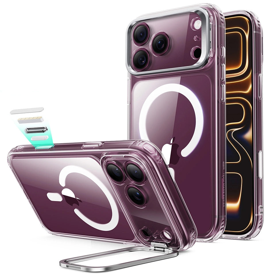 Handyhülle für iPhone 18 Pro Max / 17 Pro Max, ESR Classic Hybrid Kickstand mit MagSafe, Transparent-Weiß (1/7)