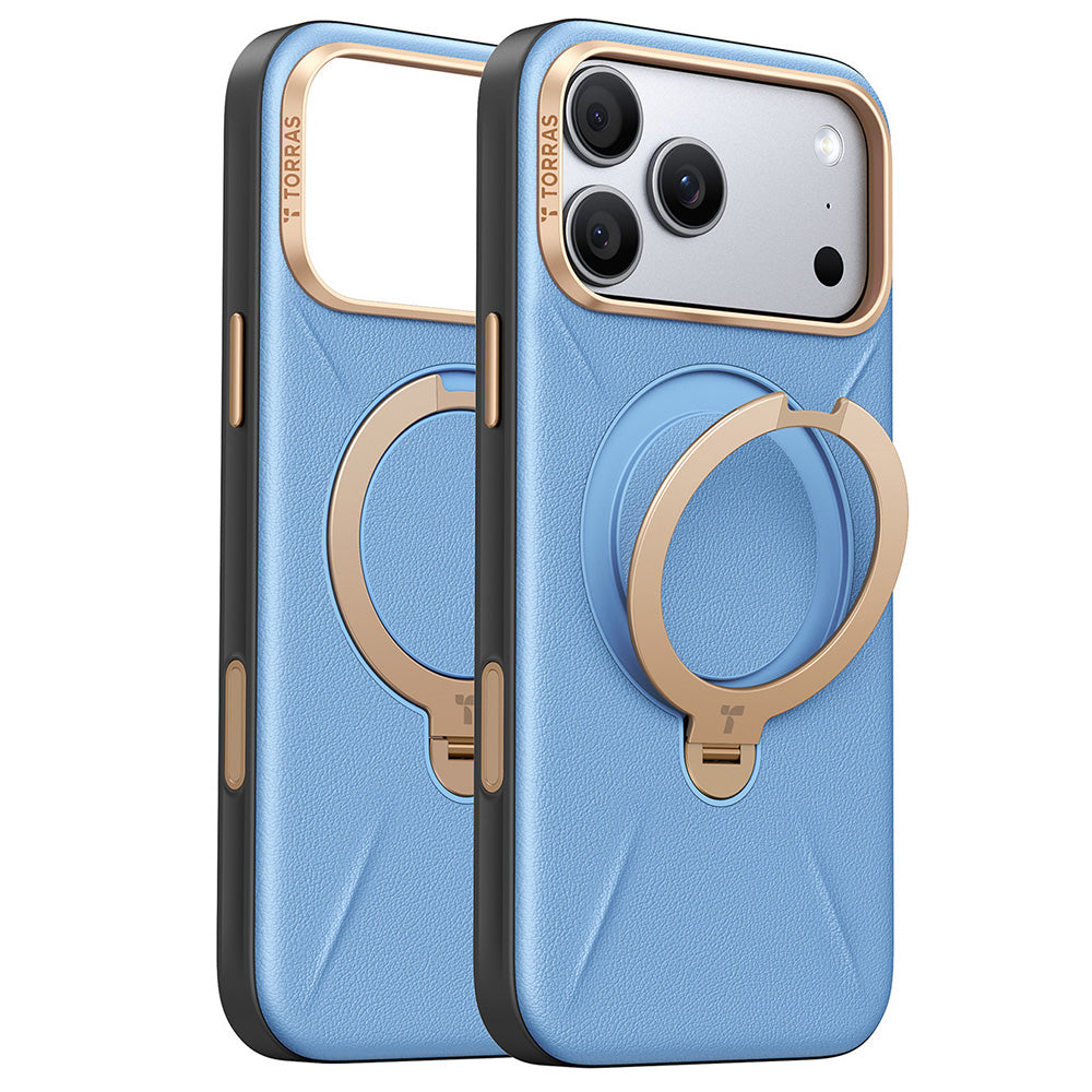 Handyhülle für iPhone 18 Pro / 17 Pro Torras Ostand Q3 VegSkin, Blau (1/11)