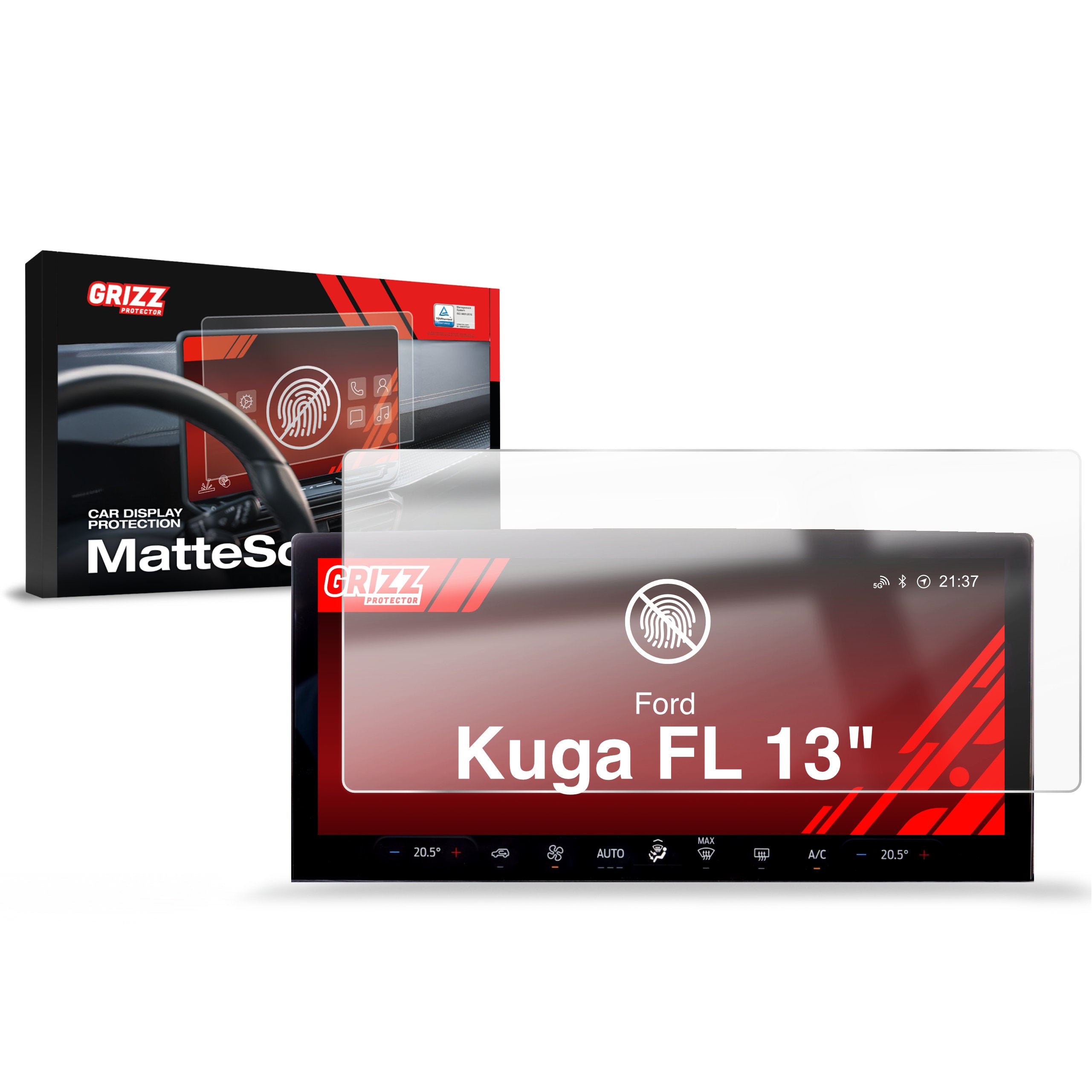 Matte Autodisplayfolie für Ford Kuga FL 13" (2024-2026), Grizz Protector