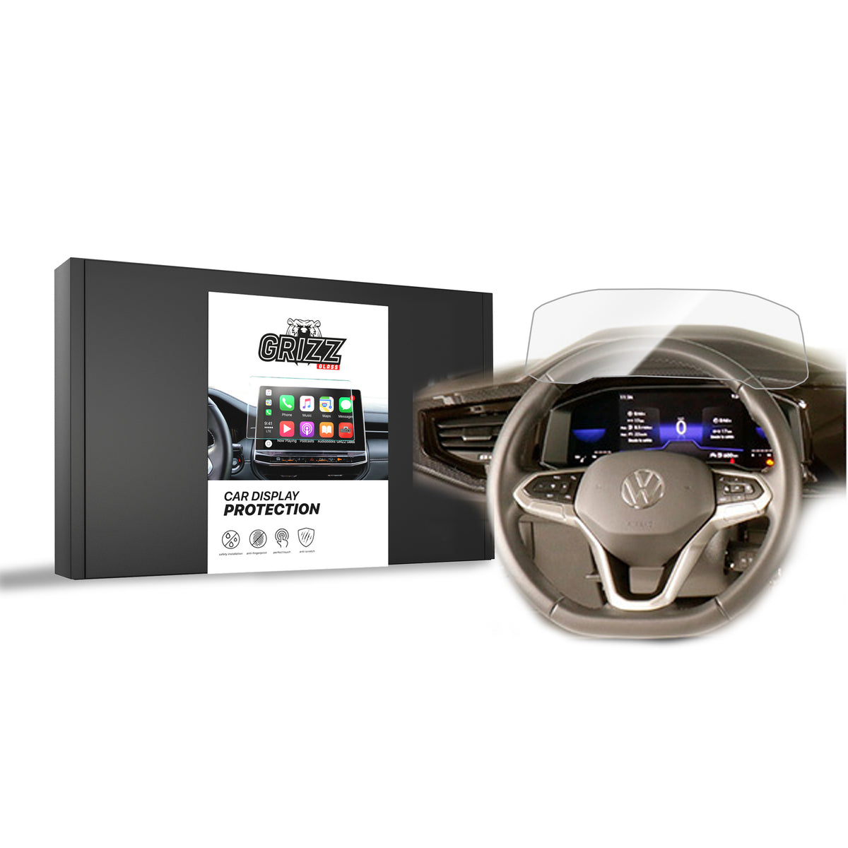 Keramische Autodisplayfolie für Volkswagen Polo Digital Cockpit 8" (2023-2026), Grizz Protector