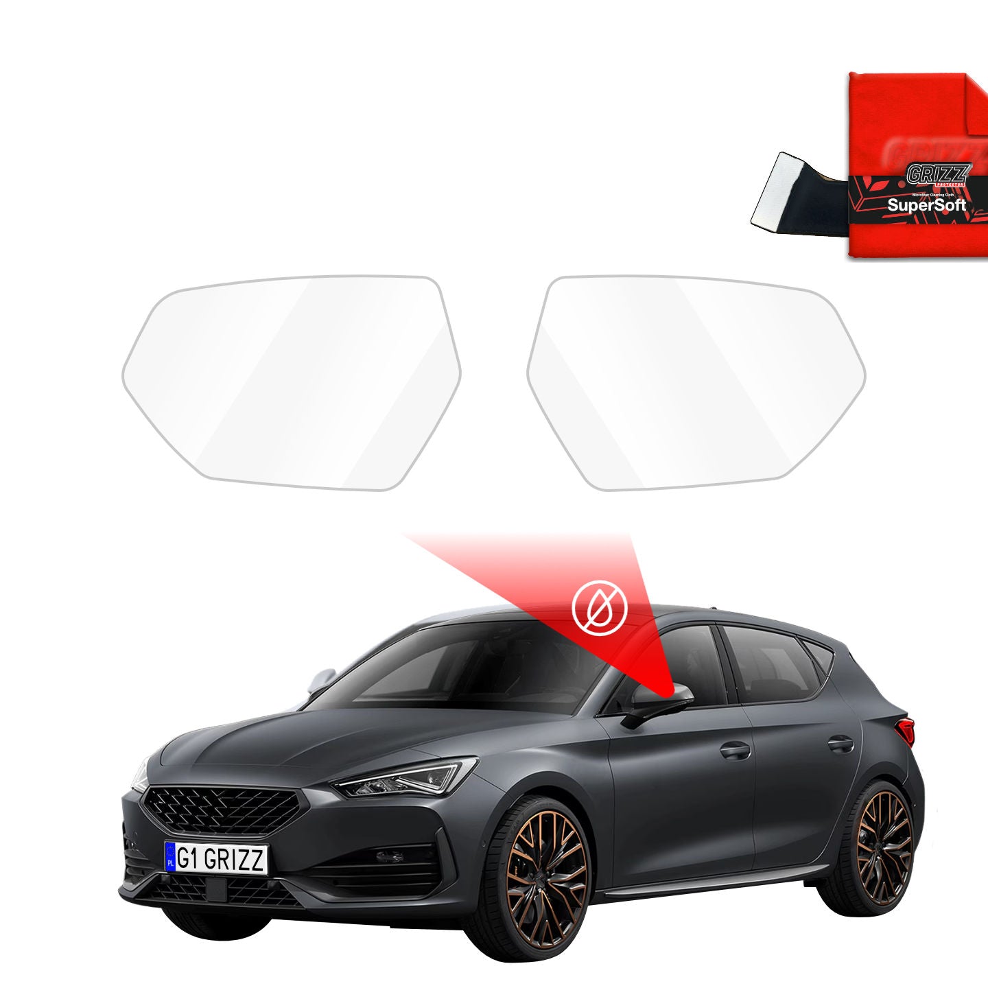 Regenschutzfolie Grizz Protector für Außenspiegel - Cupra Leon (2020-2026)