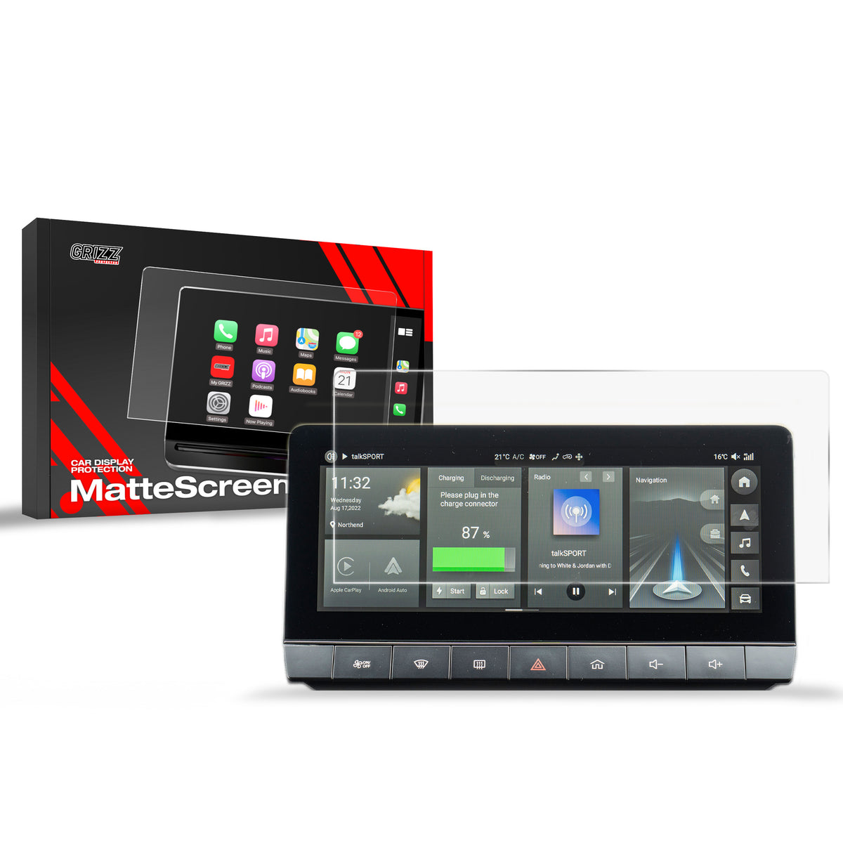 Matte Autodisplayfolie für MG 4 10,25" (2022-2026), Grizz Protector