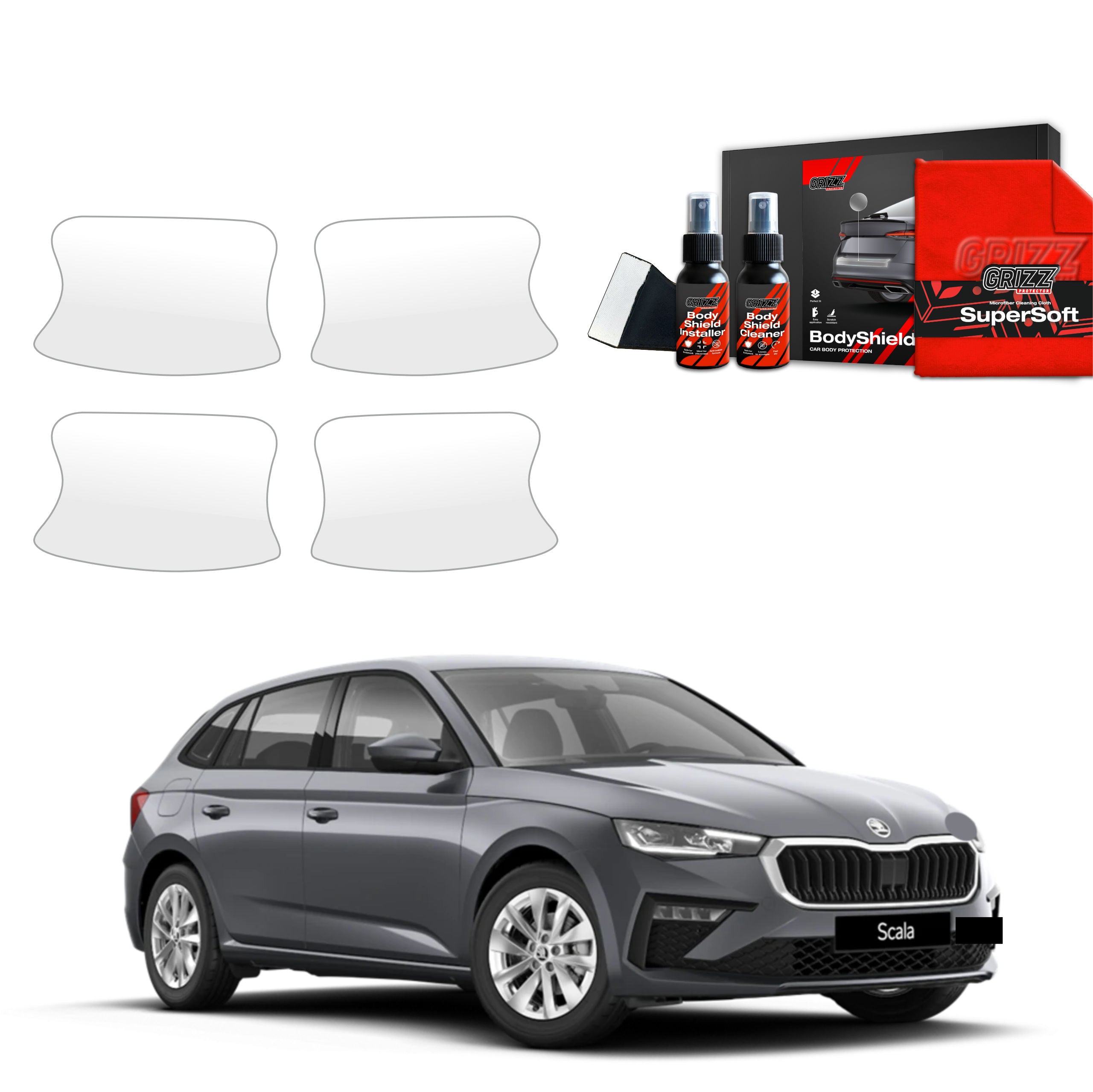 4in1 Schutzfolie Grizz Protector für Türgriffmulden - Skoda Scala (2023- 2025)