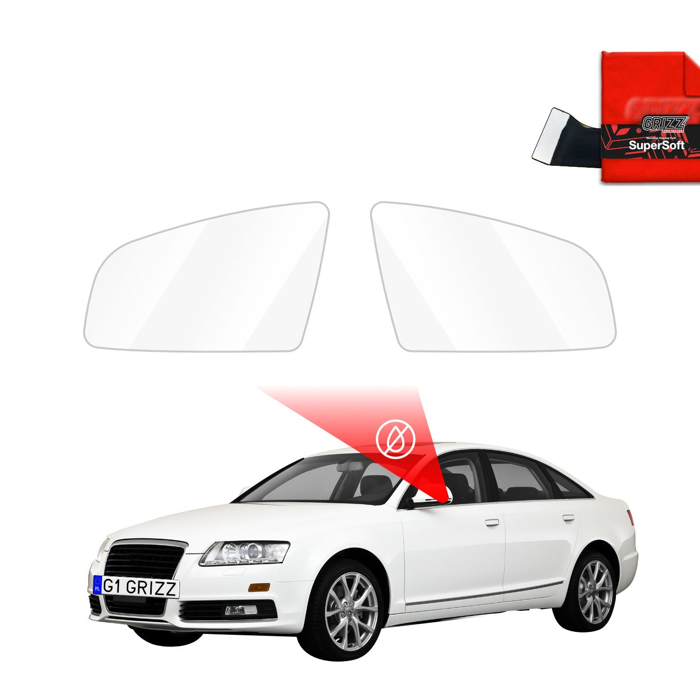 Regenschutzfolie Grizz Protector für Außenspiegel - Audi A6 C6 (2004-2008)