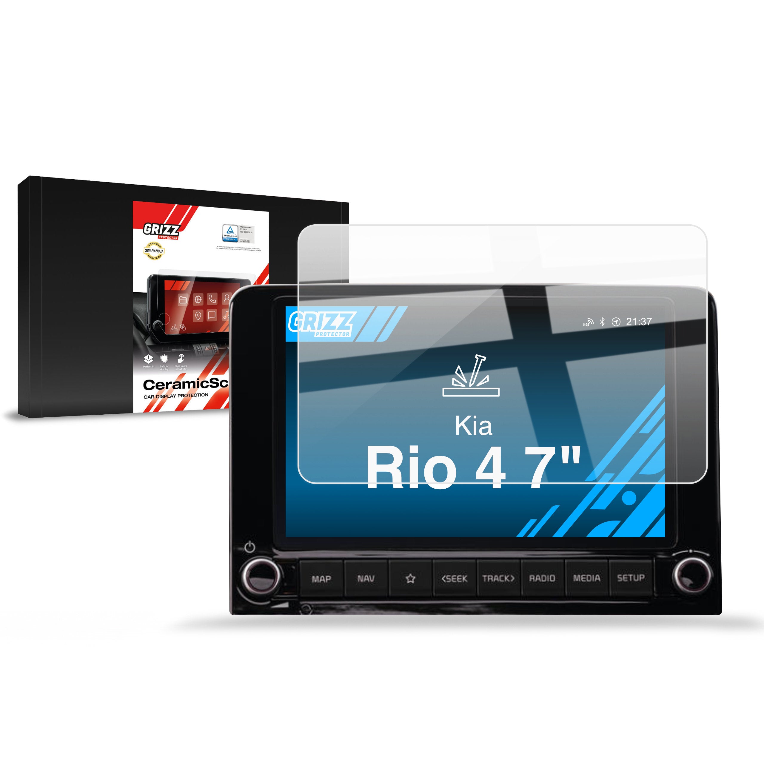 Keramische Autodisplayfolie für Kia Rio 4 (2020-2023), Grizz Protector