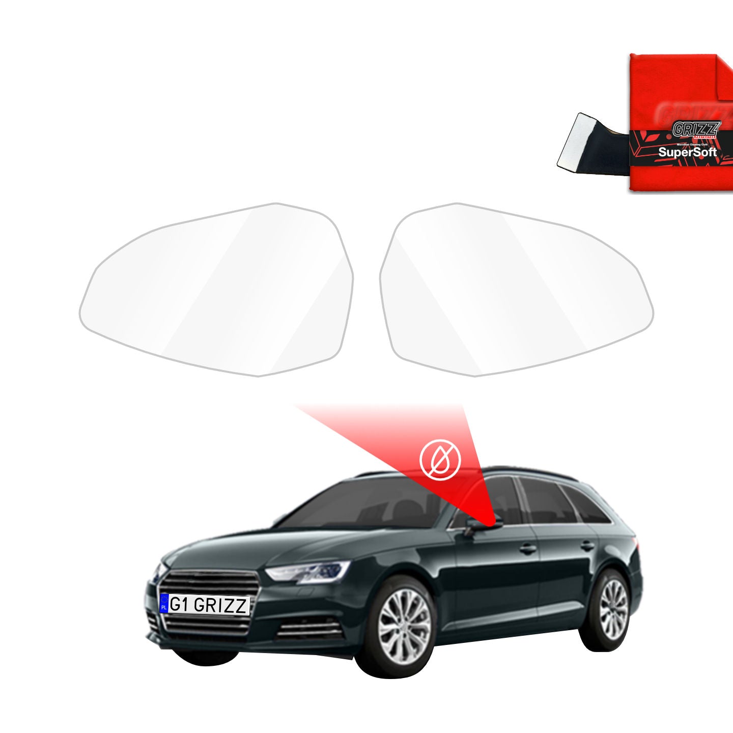Regenschutzfolie Grizz Protector für Außenspiegel - Audi A4 B9 (2020-2024)