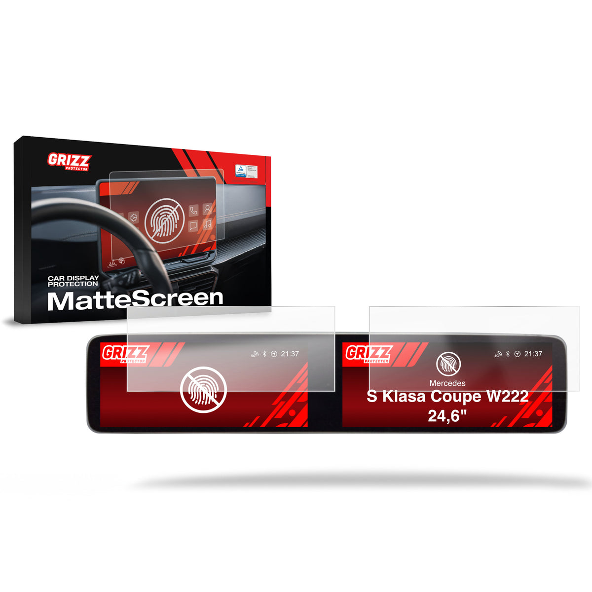 Matte Autodisplayfolie 2in1 für Mercedes S Klasse Coupe W222 (2013-2017), Grizz Protector