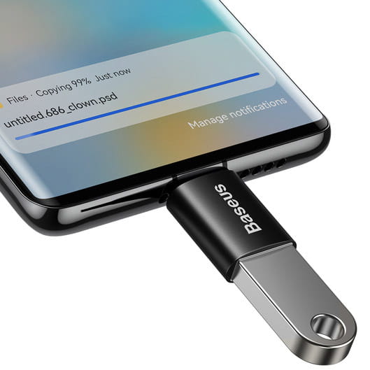 Baseus Ingenuity, Mini OTG Adapter, USB-C auf USB-A Adapter, schwarz
