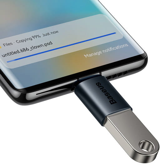 Baseus Ingenuity, Mini OTG Adapter, USB-C auf USB-A Adapter, blau