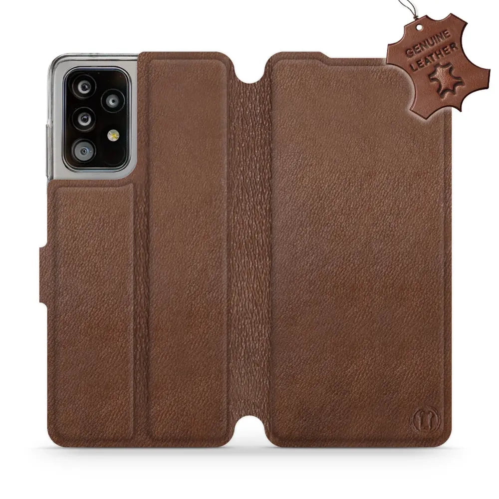 Echtleder Handyhülle für Galaxy A52s 5G, Mobiwear Leather, Braun
