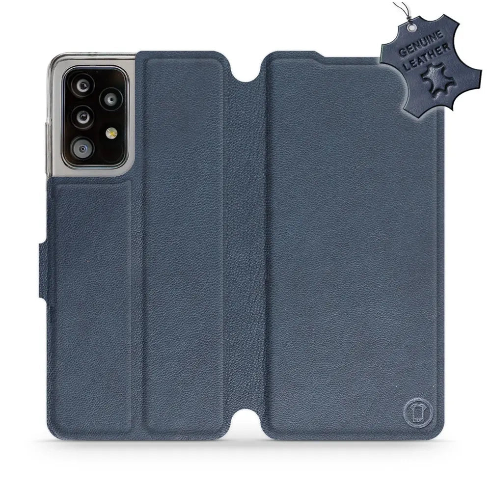 Echtleder Handyhülle für Galaxy A52s 5G, Mobiwear Leather, Dunkelblau